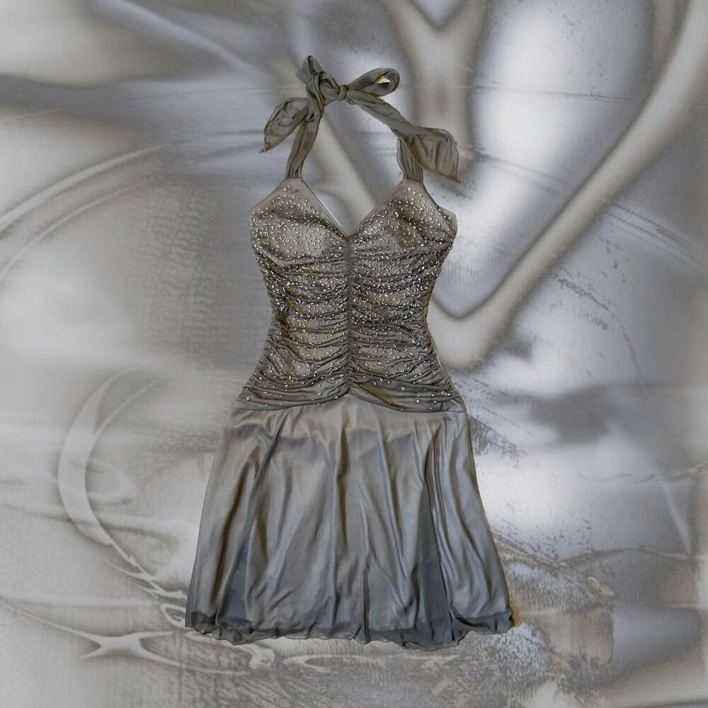 Speechless Women's Silver and Grey Dress